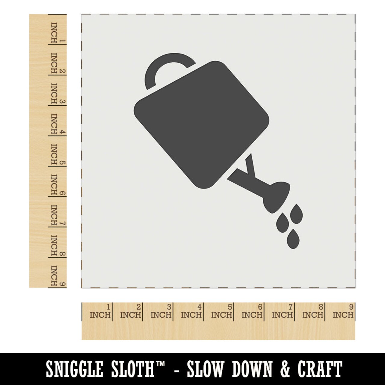 Watering Can Gardening Plants Solid Wall Cookie DIY Craft Reusable Stencil